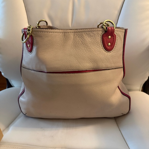 Y2K Coach Multicolored Pebbled Leather. Stylish Two-Tone Leather bag with chains - Picture 7 of 16